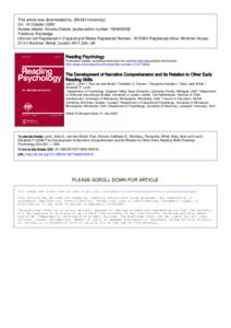 This article was downloaded by: [McGill University] On: 19 October 2008 Access details: Access Details: [subscription numberPublisher Routledge Informa Ltd Registered in England and Wales Registered Number: 1