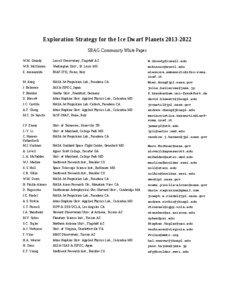 Exploration Strategy for the Ice Dwarf Planets[removed]SBAG Community White Paper W.M. Grundy