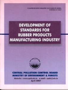 COMPREHENSIVE INDUSTRY DOCUMENTS SERIES: COINDSDEVELOPMENT OF STANDARDS FOR RUBBER PRODUCTS