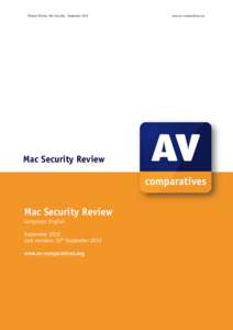 Product Review: Mac Security ‐ September 2012    www.av-comparatives.org