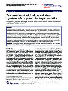 Determination of minimal transcriptional signatures of compounds for target prediction