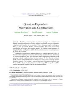 Quantum Expanders: Motivation and Constructions