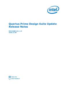 Quartus Prime Design Suite Update Release Notes
