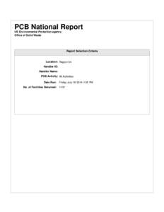 PCB National Report Region 4 Notifications