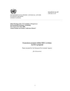 ESA/STAT/AC.157 UNCEEA/3/10 DEPARTMENT OF ECONOMIC AND SOCIAL AFFAIRS STATISTICS DIVISION UNITED NATIONS
