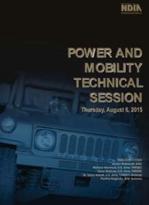 POWER AND MOBILITY TECHNICAL SESSION Thursday, August 6, 2015