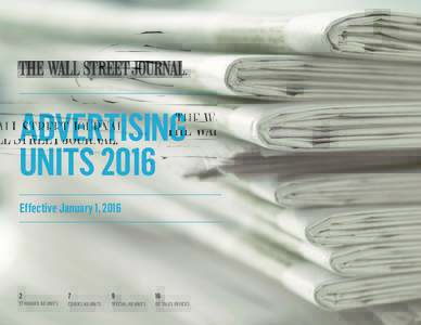 ADVERTISING UNITS 2016 Effective January 1, 2016 2