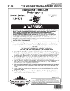 $1.50  FORM MS–5226–[removed]FILE IN SECT. 2 OF SERVICE MANUAL  THE WORLD FORMULA RACING ENGINE