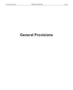 December 29, 2014  OFFICIAL GAZETTE General Provisions