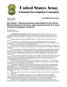United States Army Criminal Investigation Command Media contact[removed]FOR IMMEDIATE RELEASE