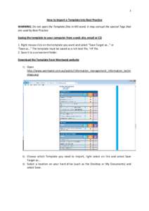 Microsoft Word - How to Import a Template into Best Practice