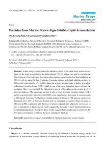 Fucoidan from Marine Brown Algae Inhibits Lipid Accumulation