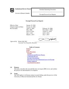 Microsoft Word - SOP - Exempt Process Case Reports.doc
