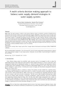 ISSNOn-line version) Production, 28, e20170062, 2018 DOI: A multi-criteria decision making approach to balance water supply-demand strategies in