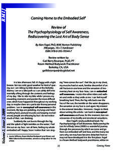 RMIJ...  Coming Home to the Embodied Self1 Review of The Psychophysiology of Self Awareness, Rediscovering the Lost Art of Body Sense