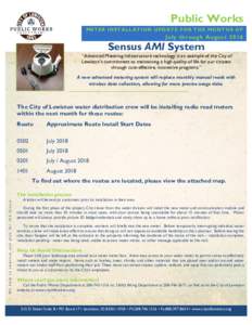 Public Works METER INSTALLATION UPDATE FOR THE MONTHS OF July through AugustSensus AMI System