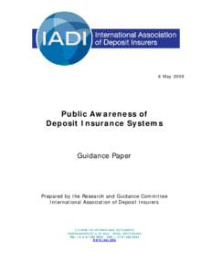 6 May[removed]Public Awareness of Deposit Insurance Systems  Guidance Paper