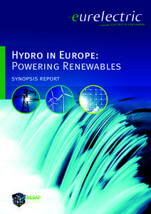 Hydro in Europe: Powering Renewables synopsis report The Union of the Electricity Industry–EURELECTRIC is the sector association representing the common interests of the electricity industry at pan-European level, plu