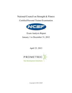 NCSF 2012 Annual Exam Report