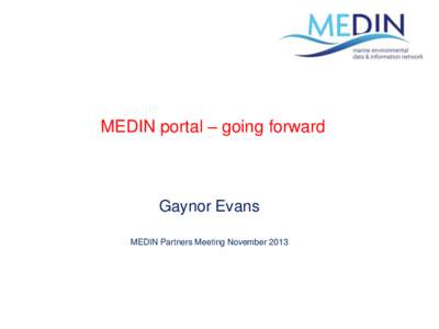 MEDIN portal – going forward  Gaynor Evans MEDIN Partners Meeting November 2013  MEDIN portal - background