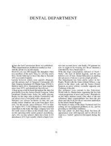 DENTAL DEPARTMENT  the last Commission Book was published,