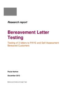 Bereavement Letter Testing