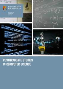 SCHOOL OF COMPUTER SCIENCE POSTGRADUATE STUDIES IN COMPUTER SCIENCE