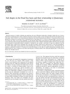 Marine and Petroleum Geology[removed]±797  www.elsevier.com/locate/marpetgeo Salt diapirs in the Dead Sea basin and their relationship to Quaternary extensional tectonics