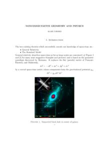 NONCOMMUTATIVE GEOMETRY AND PHYSICS ALAIN CONNES 1. Introduction The two existing theories which successfully encode our knowledge of space-time are : • General Relativity