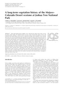 JOURNAL OF QUATERNARY SCIENCECopyright ß 2009 John Wiley & Sons, Ltd. Published online in Wiley InterScience (www.interscience.wiley.com) DOI: jqsA long-term vegetation history of the Mojave–