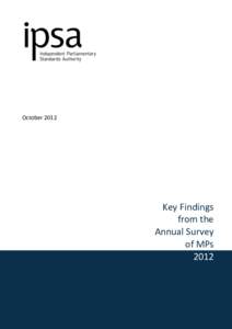 OctoberKey Findings from the Annual Survey of MPs