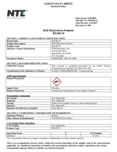 SAFETY DATA SHEET Finished Product Date-Issued: SDS Ref. No: RX100-10 Date-Revised: 