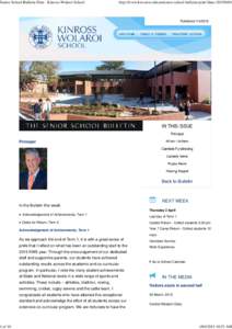 Senior School Bulletin Print - Kinross Wolaroi School