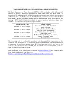 Notice of Informational Meetings | November 12 & 13, 2014 | Bear River Basin Adjudication | idwr.idaho.gov