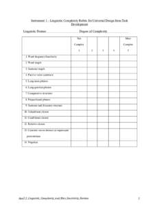 Microsoft Word - AKAA_Instrument 1 – Linguistic Complexity Rubric for Universal Design Item.docx