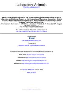 FELASA recommendations for the accreditation of laboratory animal science education and training