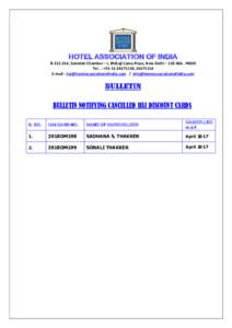 HOTEL ASSOCIATION OF INDIA B, Somdatt Chamber – I, Bhikaji Cama Place, New Delhi – INDIA Tel . : +, E-mail :  / 