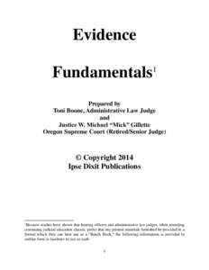 Evidence Fundamentals 1  Prepared by