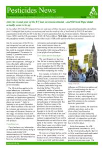 Pesticides News The journal of Pesticide Action Network UK An international perspective on the health and environmental effects of pesticides No.99 April 2015