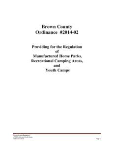 Nicollet County Manufactured Home Park and Recreational Campground Ordinance