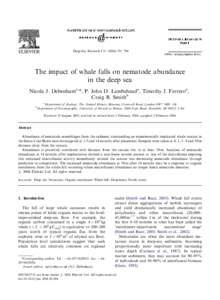 ARTICLE IN PRESS  Deep-Sea Research I–706 The impact of whale falls on nematode abundance in the deep sea