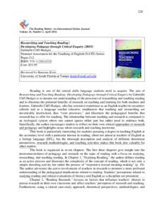 228  The Reading Matrix: An International Online Journal Volume 16, Number 1, AprilResearching and Teaching Reading: