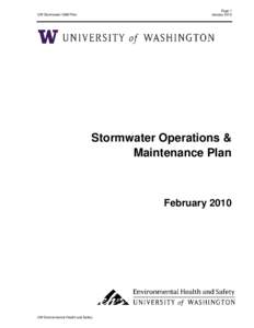 Page 1 January 2010 UW Stormwater O&M Plan  Stormwater Operations &