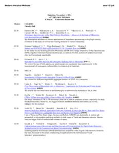 Modern Analytical Methods I  sess102.pdf Saturday, November 1, 2014 AFTERNOON SESSION