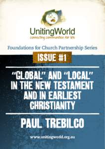 Foundations for Church Partnership Series  Issue #1 “Global” and “Local”