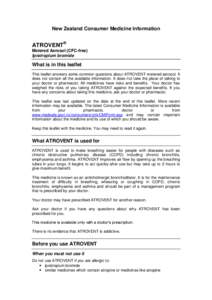 New Zealand Consumer Medicine Information  ATROVENT® Metered Aerosol (CFC-free) Ipratropium bromide