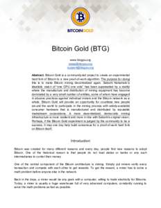 Bitcoin Gold (BTG) www.btcgpu.org 