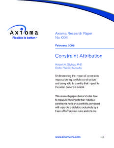Constraint Attribution  Constraint Attribution Robert A. Stubbs  Dieter Vandenbussche