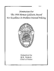 98-64  1998 HERMAN GOLDSTEIN AWARD FOR EXCELLENCE IN PROBLEM ORIENTED POLICING AWARD NOMINATION REDONDO BEACH (CA) POLICE DEPARTMENT