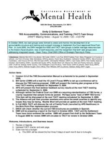 DMH Medi-Cal Mental Health Services Work Group